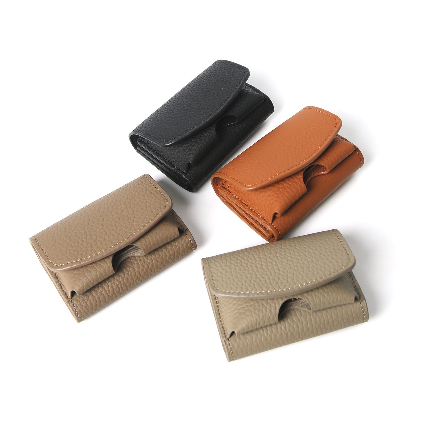 Women's & Men's Short First Layer Cowhide Mini Card Pack Card Sleeve