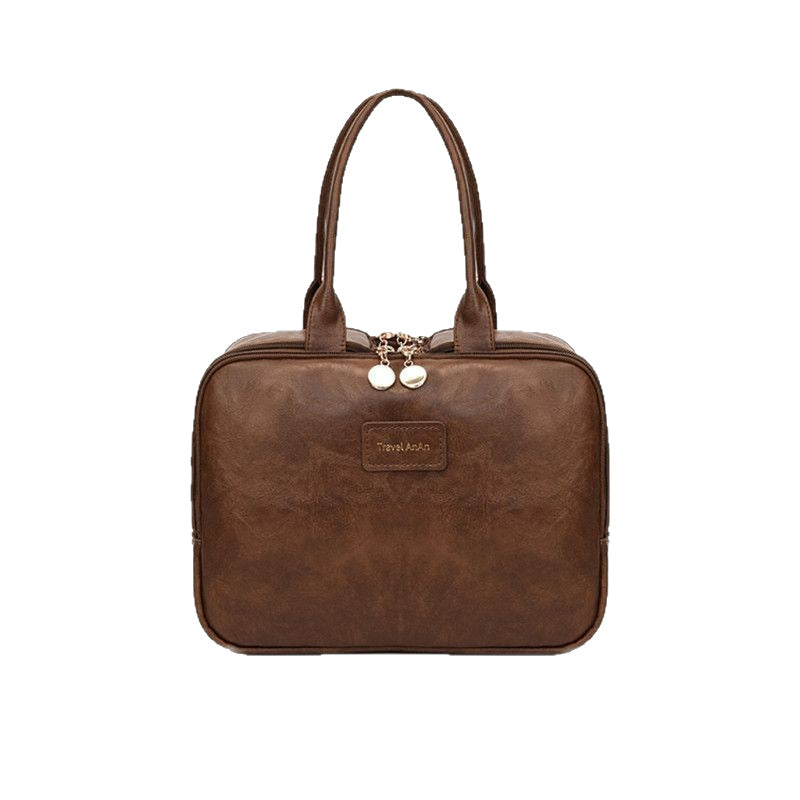 Women's Portable Large Capacity Fashionable Retro High-grade Makeup Bag