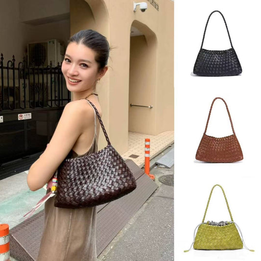 Women's Summer Niche Design Woven Large Capacity French Canvas Lazy Underarm Bag