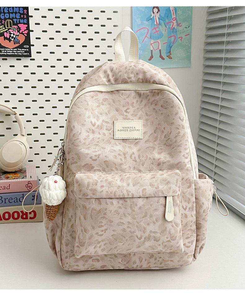 Good-looking Leopard Print Sweet Junior Campus Leisure Backpack