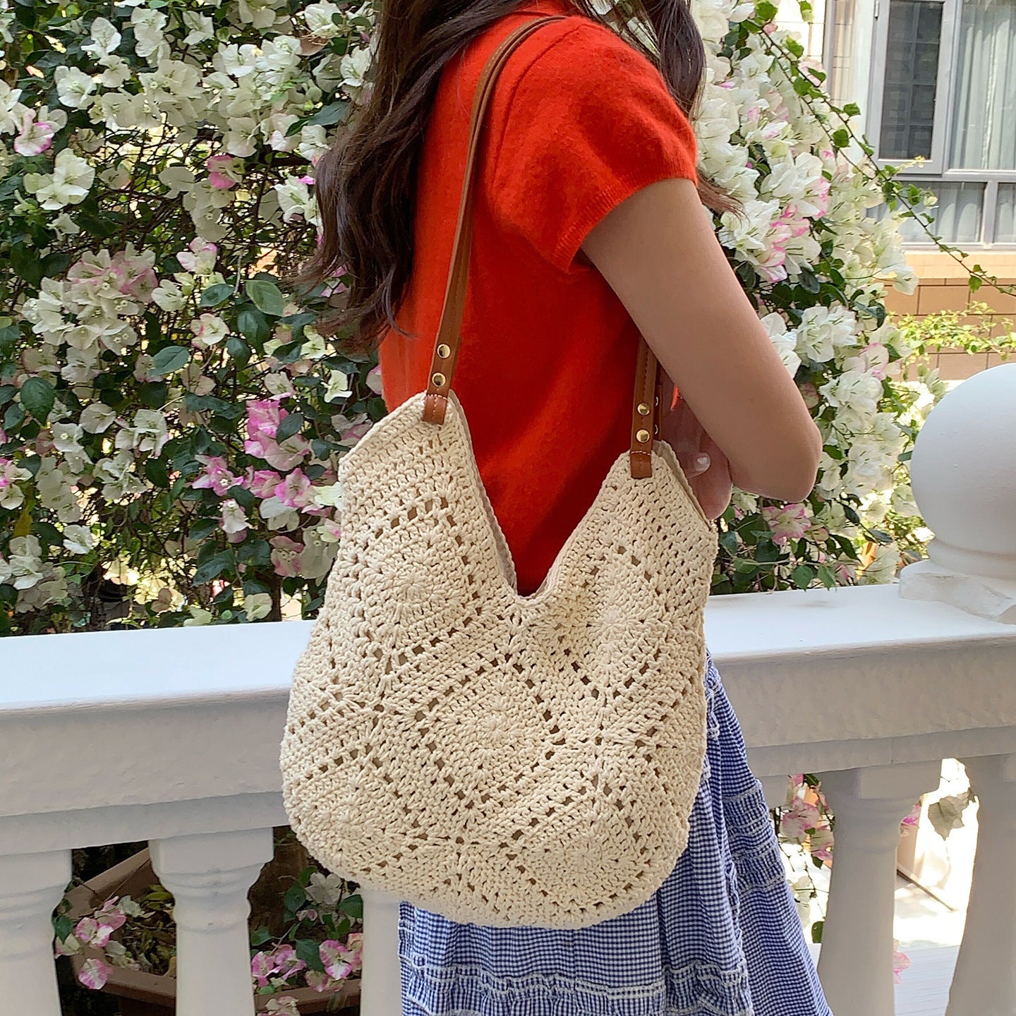Women's Korean Style Woven Seaside Holiday Large Capacity Bags