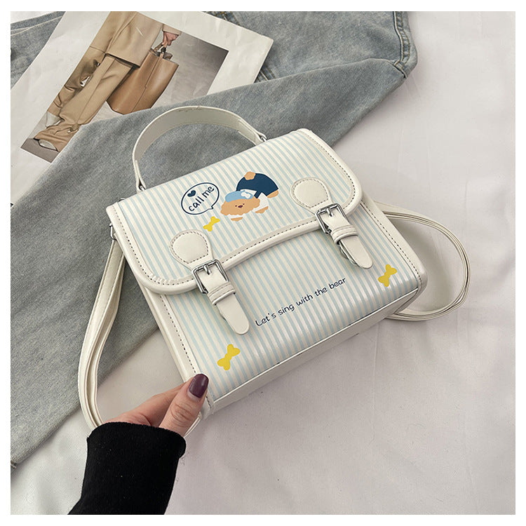 Women's Korean Artsy Cute Cartoon Bear Versatile Preppy Women's Backpack