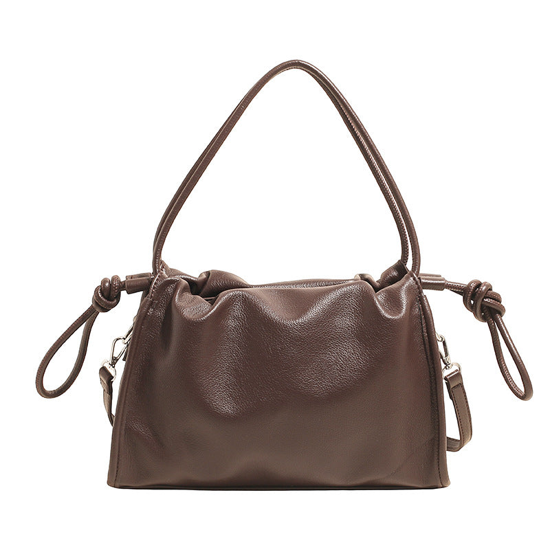 Women's Niche Pleated Soft Leather Cloud Idle Women's Shoulder Bag