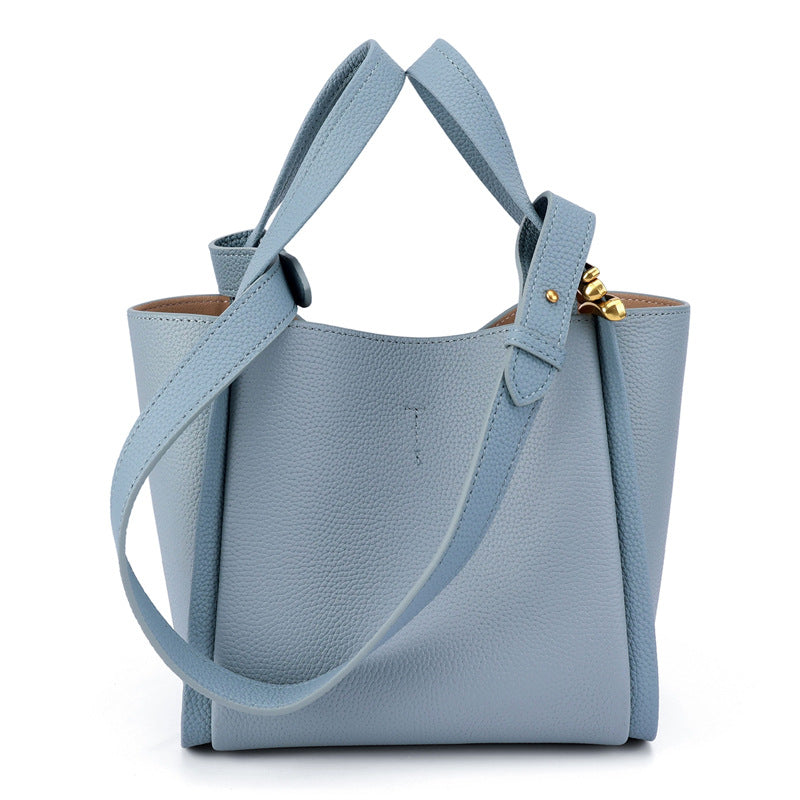 Women's Medium-sized Vegetable Basket Series Designer Cowhide Large Capacity Versatile Bucket Bag
