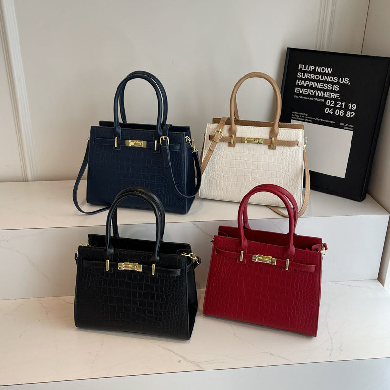 Women's Wedding Crocodile Pattern Portable Large High Shoulder Bags