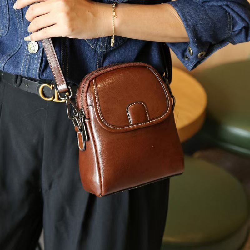 Leather Genuine Vertical Fashion Clothing Matching At Home Mobile Phone Bag