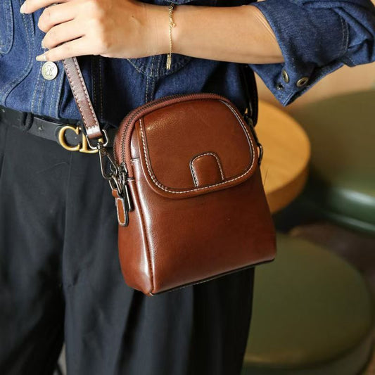 Leather Genuine Vertical Fashion Clothing Matching At Home Mobile Phone Bag