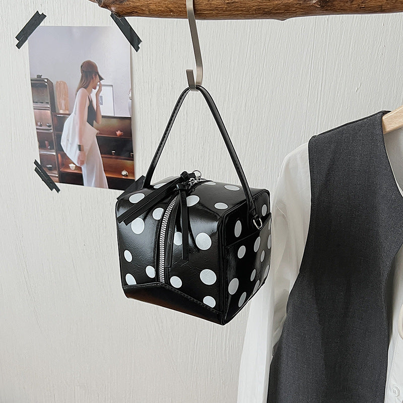 Women's Korean Polka Dot Top Handled Toast Summer Three-dimensional Women's Messenger Bag