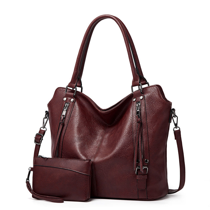 Retro Hand-held Mother Fashion Large Capacity Soft Leather Women's Shoulder Bag