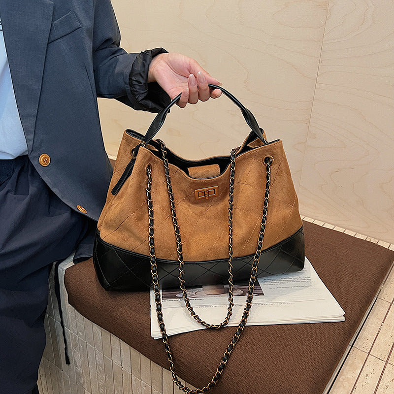 Women's Korean Style Large Capacity Stray Diamond Plaid Women's Shoulder Bag
