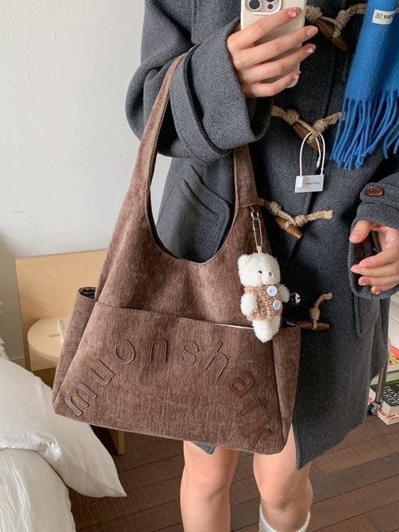 Women's Korean Simple Retro Fashion Letters Large Leisure Backpack