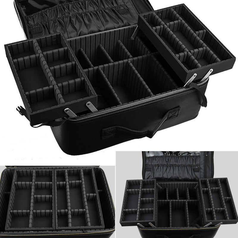 Large Capacity Professional Partition Storage Makeup Portable Nail Tattoo Toolbox Cosmetic Case
