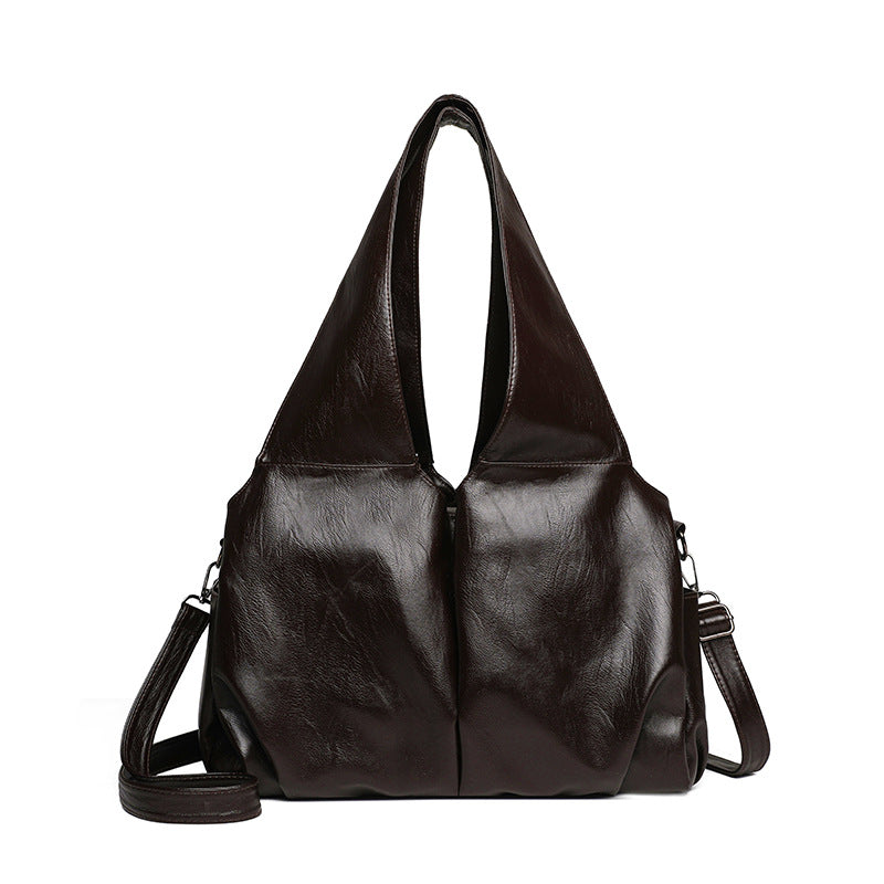 Women's Large Capacity Simple Solid Color Commute Light Luxury Women's Shoulder Bag