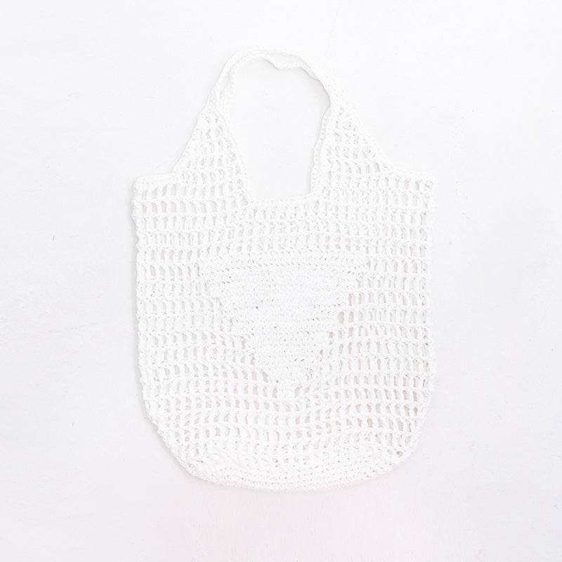 Woven Cotton String Net Pocket Holiday Handmade Women's Shoulder Bag