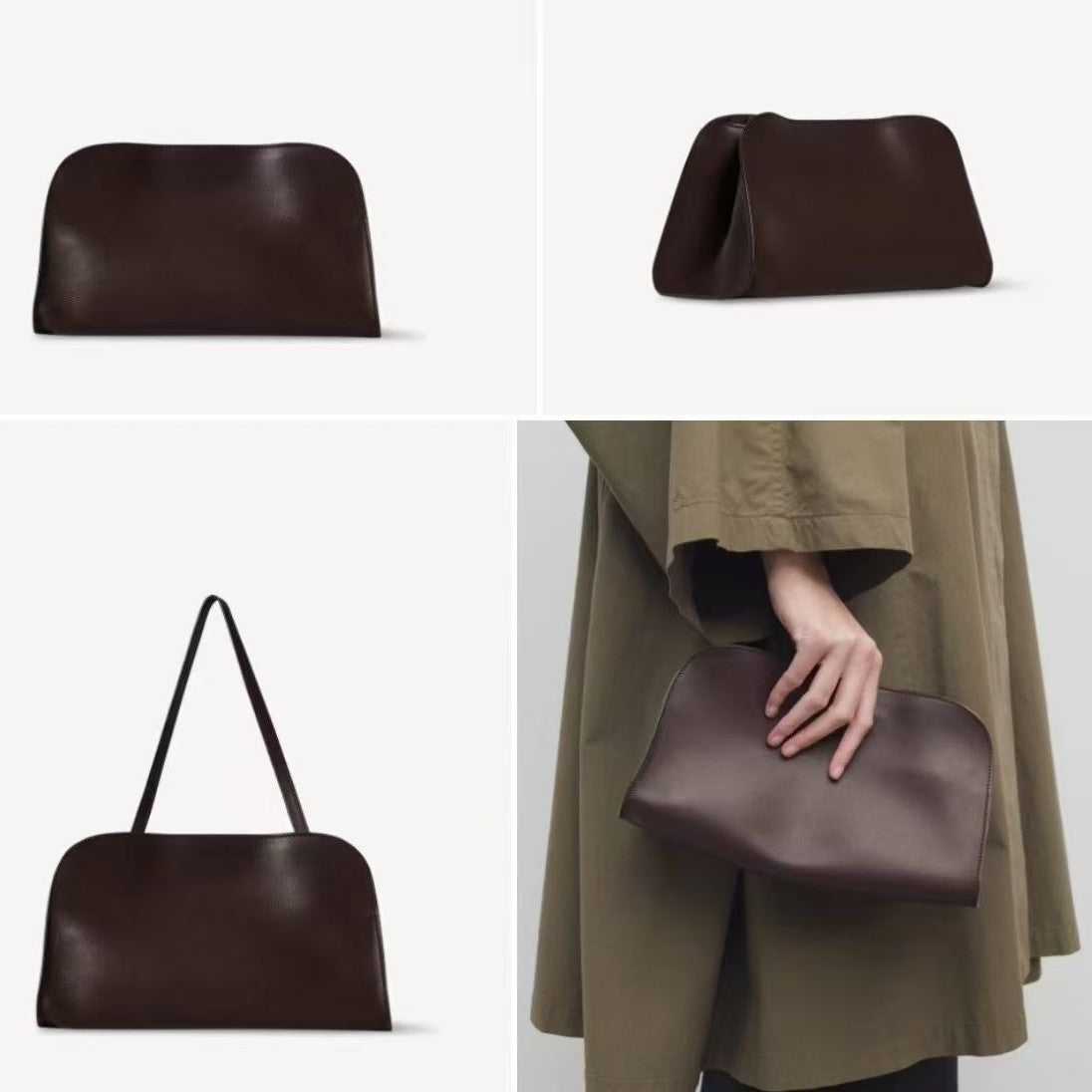 Women's Top Layer Cowhide Clutch Old Money Style Bags