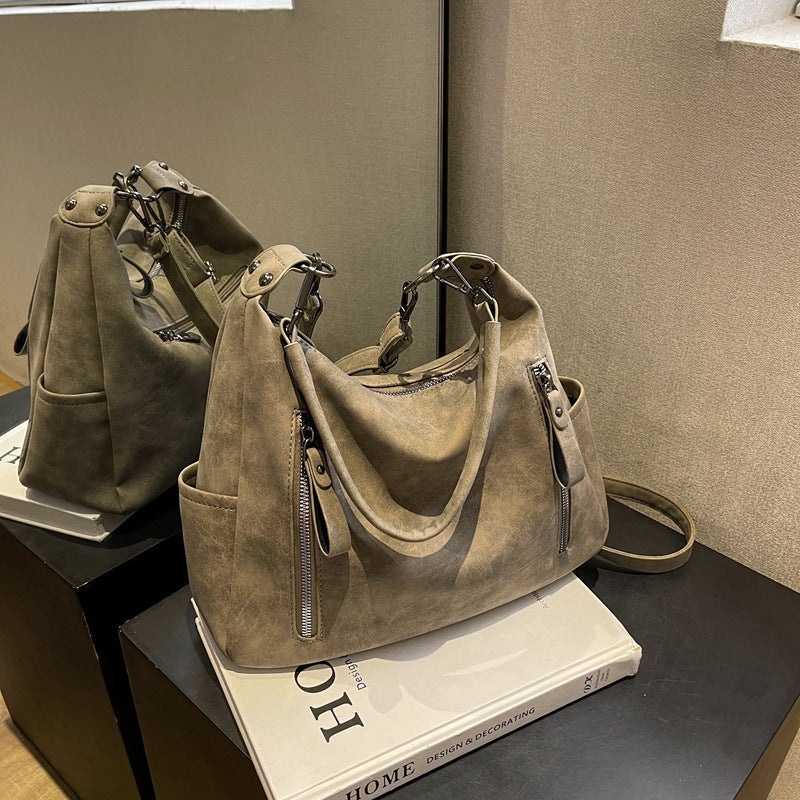 Women's Large Capacity Retro Frosted Texture Commuter Bags