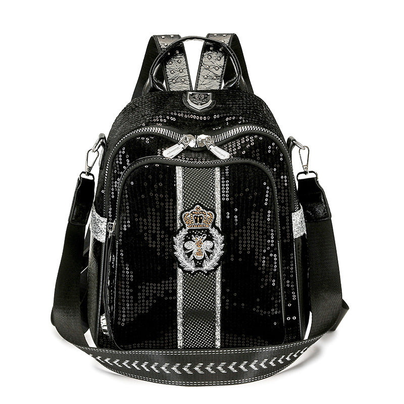 Women's Soft Leather Large Capacity Wrinkled Personality Multipurpose Backpacks