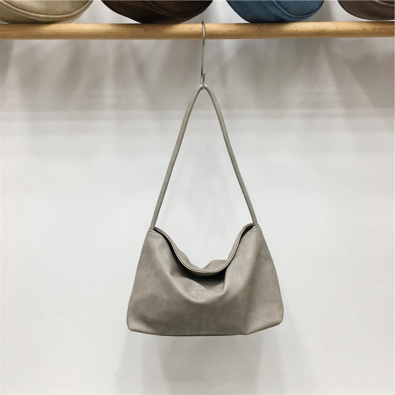 Vegetable Tanned Soft Leather Underarm Simple Daily Leisure Backpack