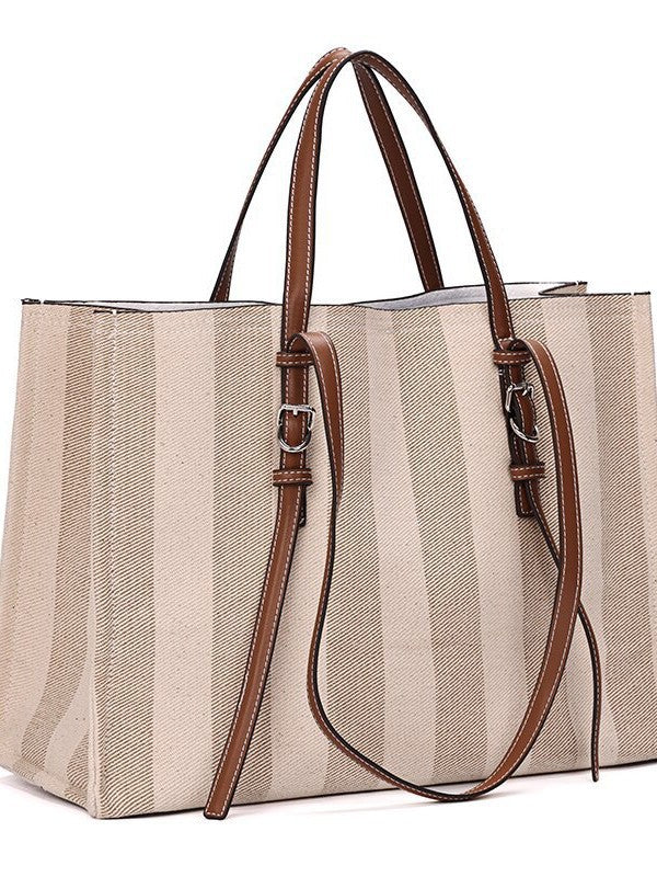 Striped Printed Canvas Autumn Fashion Large Capacity Commuter Bags