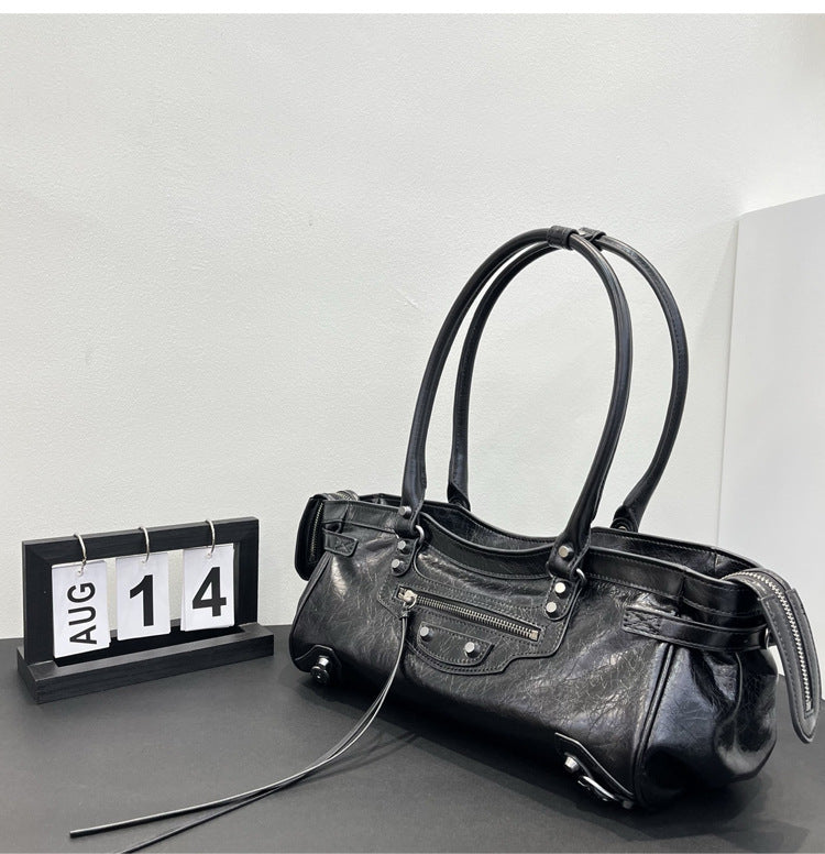 Paris High Version Horizontal Motorcycle Retro Underarm Bag