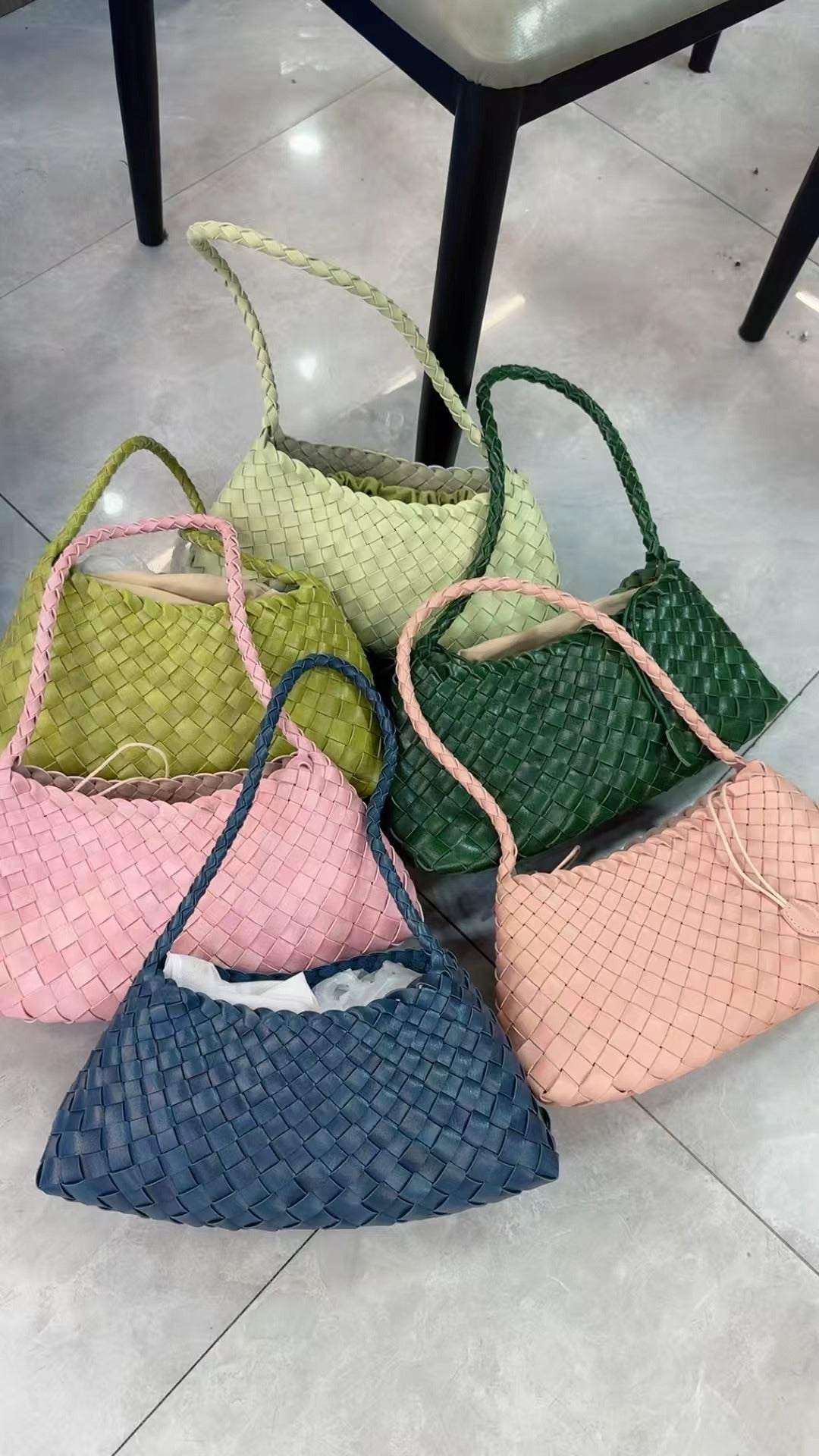 Women's Summer Niche Design Woven Large Capacity French Canvas Lazy Underarm Bag