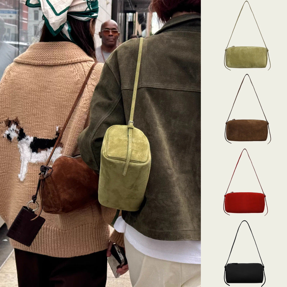 Niche Flannel Pen Female Round Underarm Bags