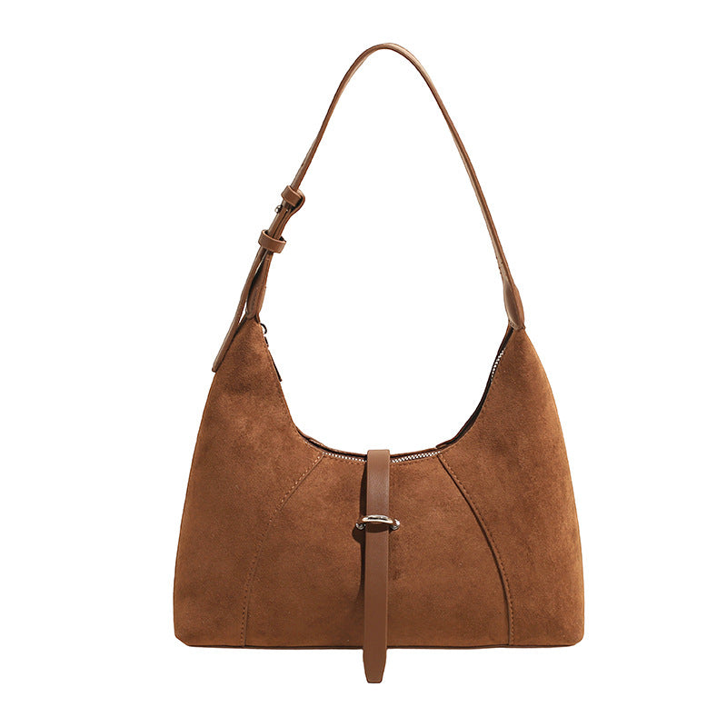 Women's Minority Trendy Fashionable Advanced Suede Large Women's Shoulder Bag