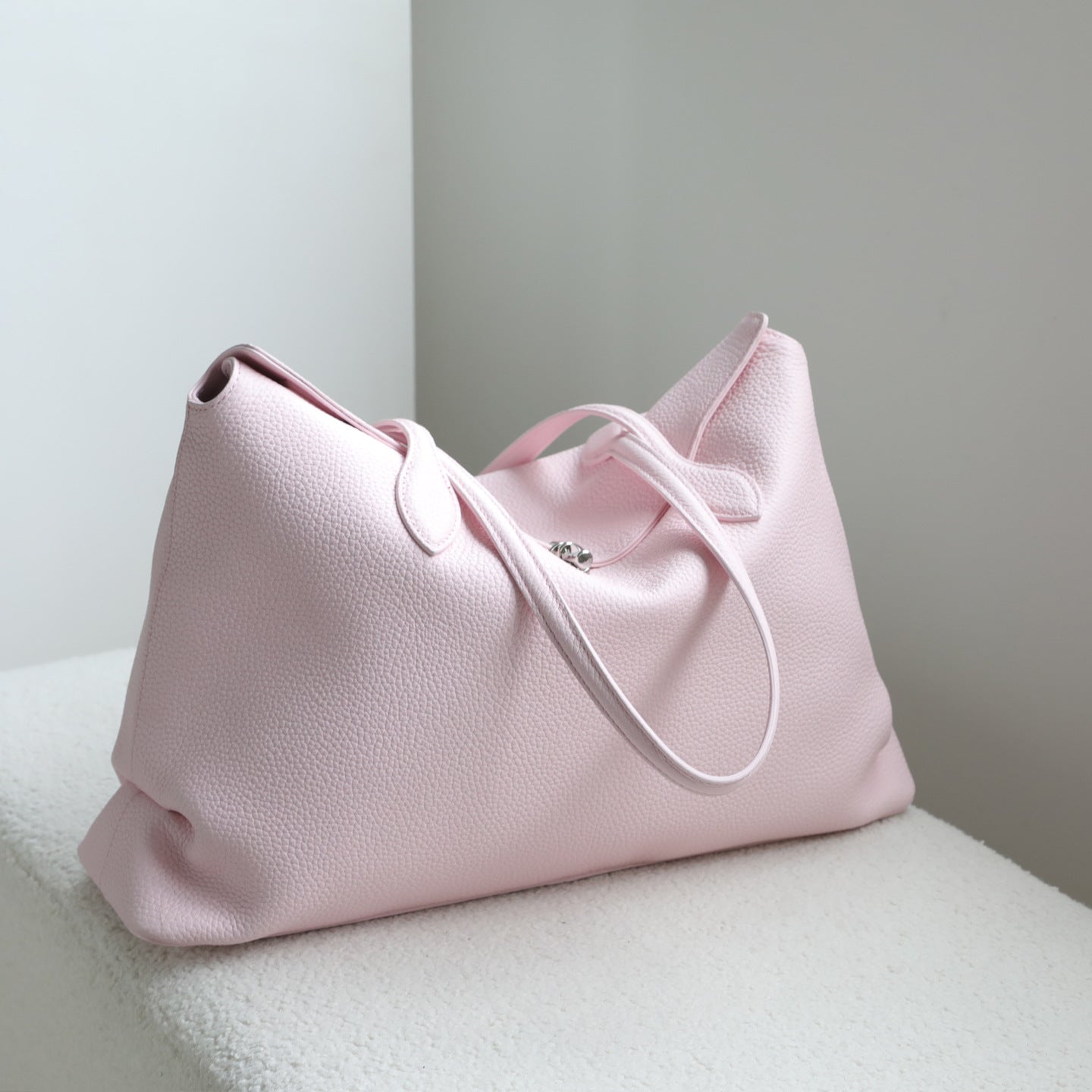 Women's Simple Style First Layer Cowhide Underarm Tote Bag