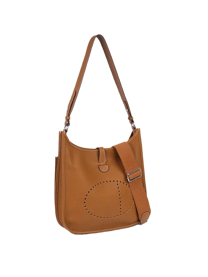 Women's First Layer Cowhide Large Capacity Hollow Bags