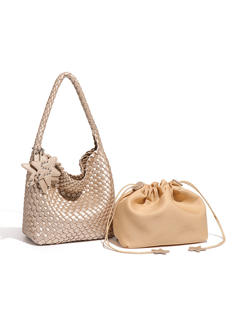 Fashion Gun Woven Trendy Vegetable Basket Mother Bags