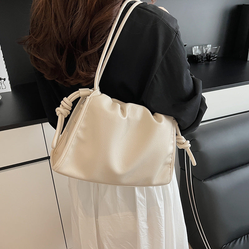Women's Niche Pleated Soft Leather Cloud Idle Women's Shoulder Bag