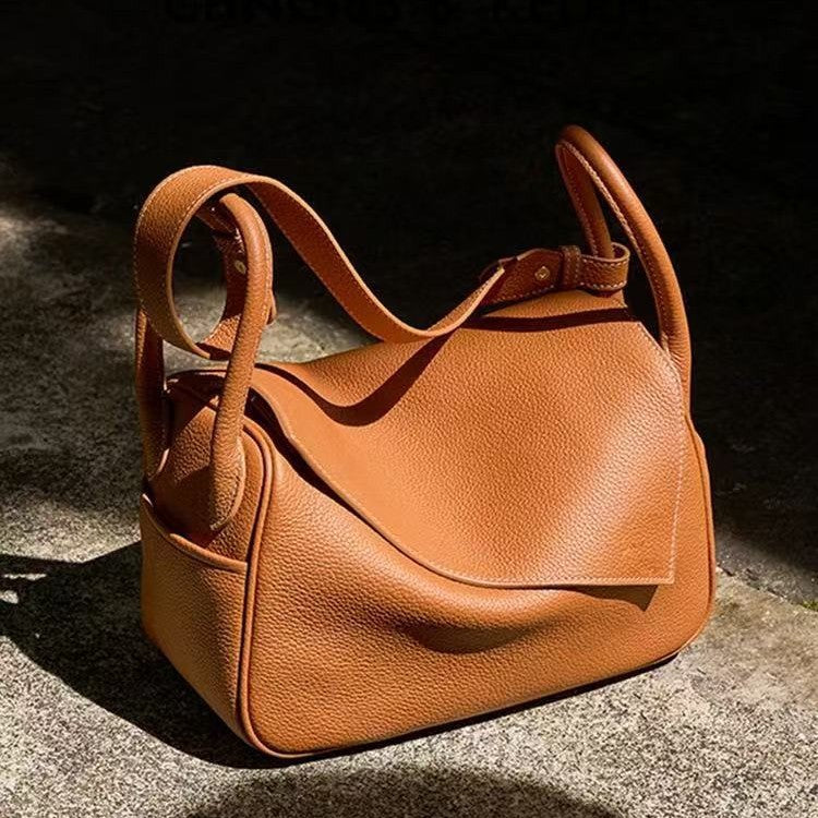 Ingot Black Leather Pillow Niche High-grade Underarm Bag