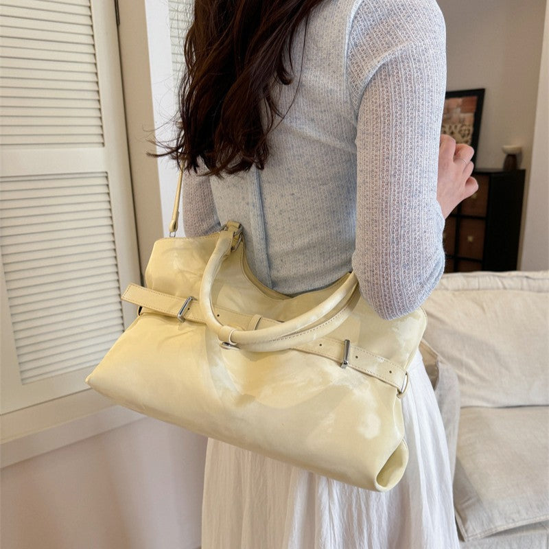 Women's Korean Style Niche Locomotive Trendy Commute Tote Bags