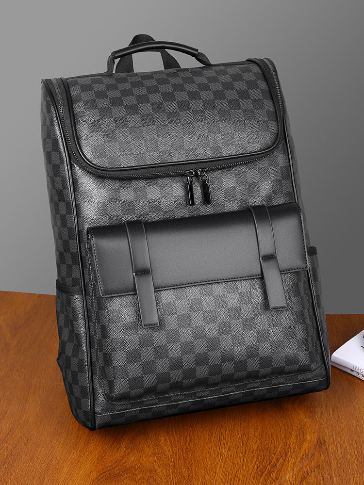 Men's Large Capacity Computer Commuter Plaid Lightweight Backpacks