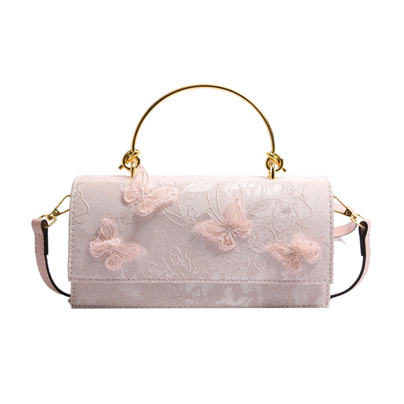 Women's Mori Sweet Fashion Lace Butterfly Western Style Single Small Square Bags