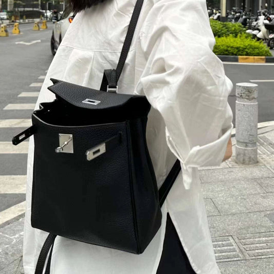 Layer Cowhide Leather Kelly High-grade Versatile Leisure Commute Women's Backpack