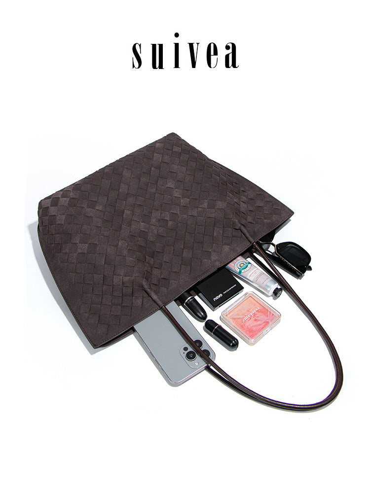 Retro Affordable Luxury Matte Leather Woven Underarm Bags