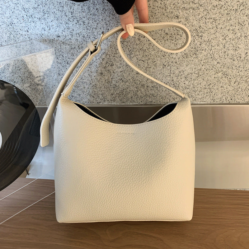New Women's Cowhide Hand Holding Pillow Underarm Bag
