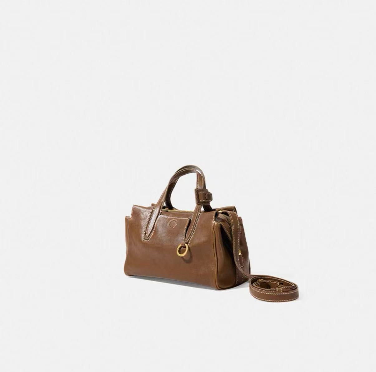 Mountain Trail Vegetable Tanning Leather Large Women's Shoulder Bag