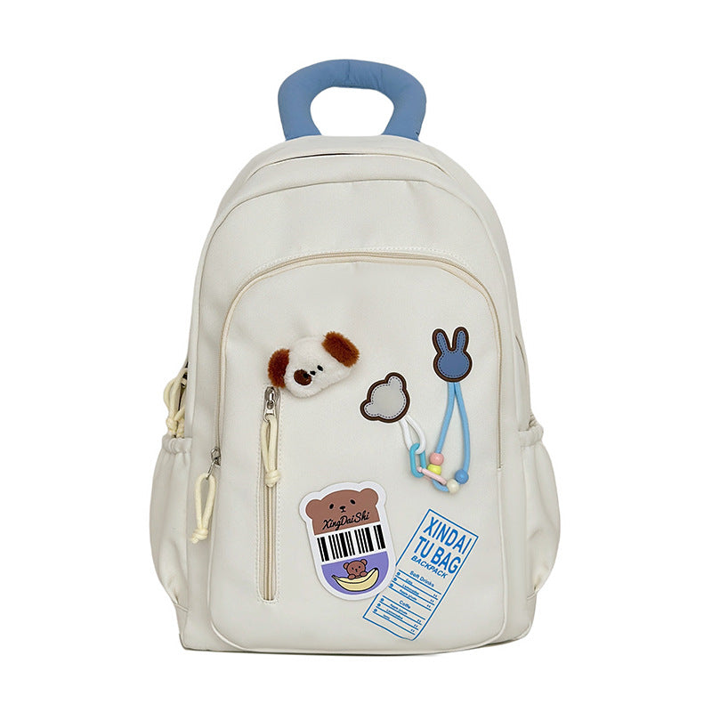 Style Good-looking Early Solid Color High College Western Leisure Backpack
