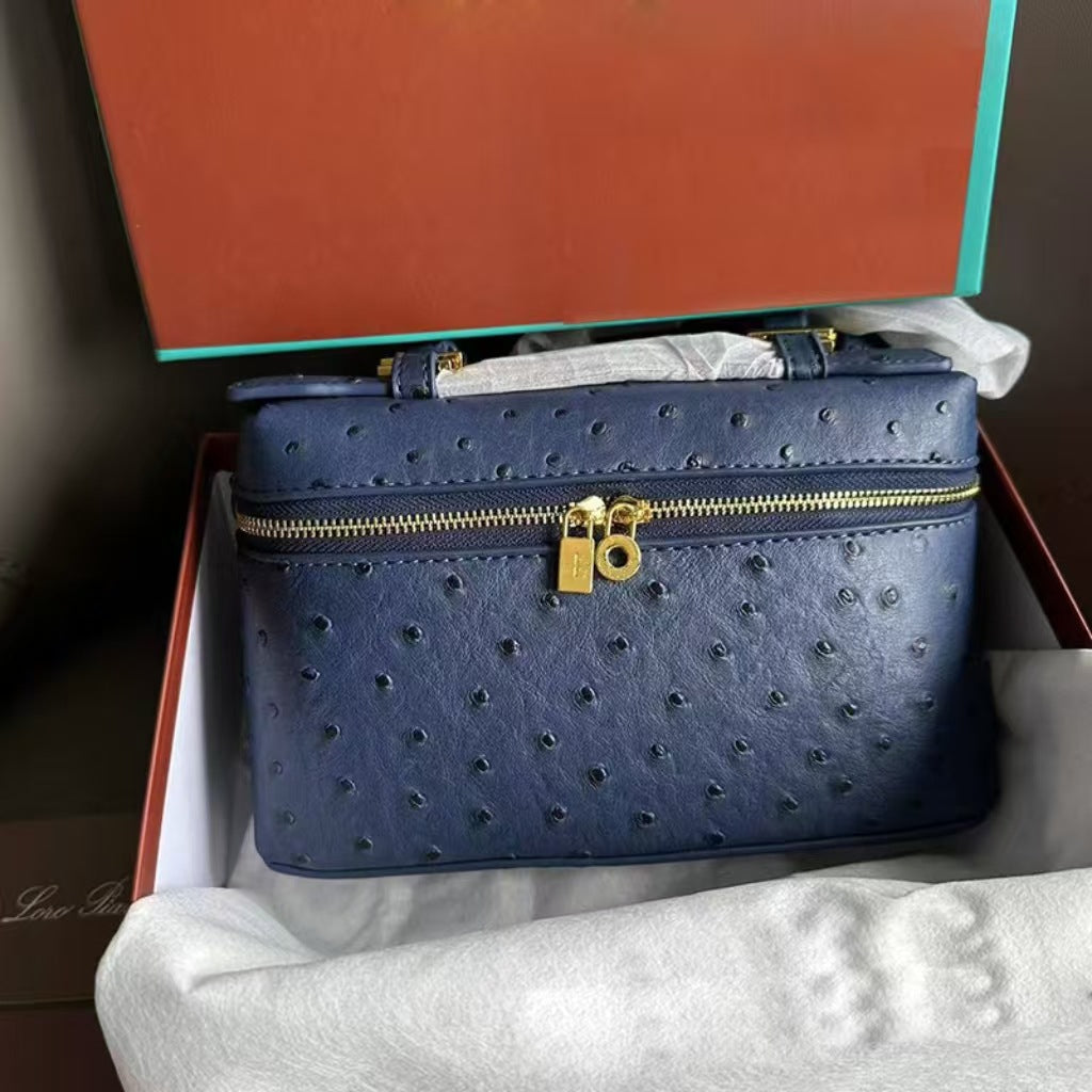 Outside Leather Ostrich Grain Cowhide Lunch Women's Handbag