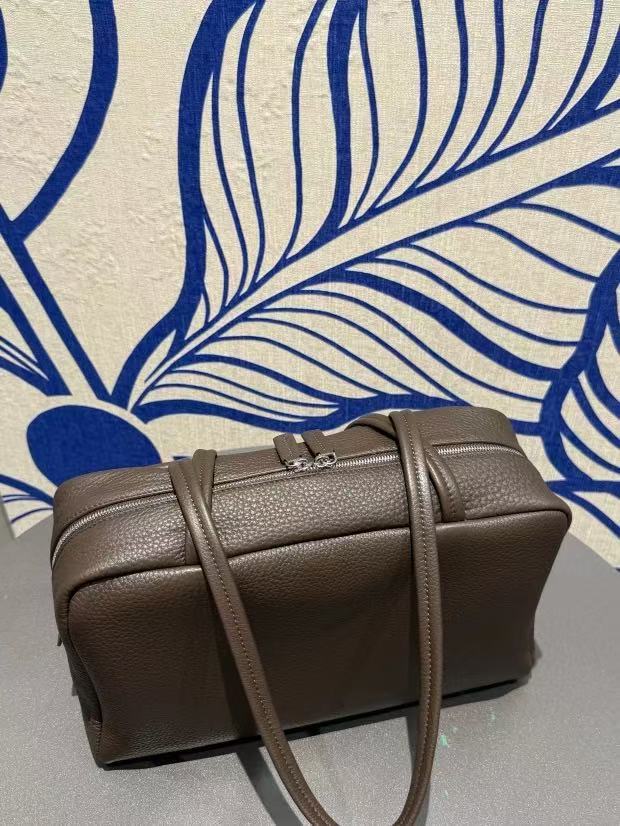 Women's Cowhide Leather Simple Underarm Genuine Boston Bags