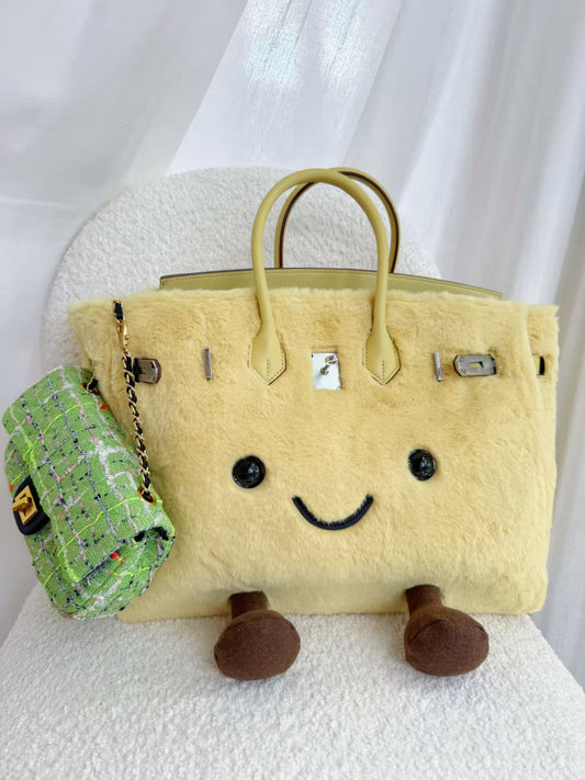 New Women's Plush Elf Portable Kelly Tote Bag