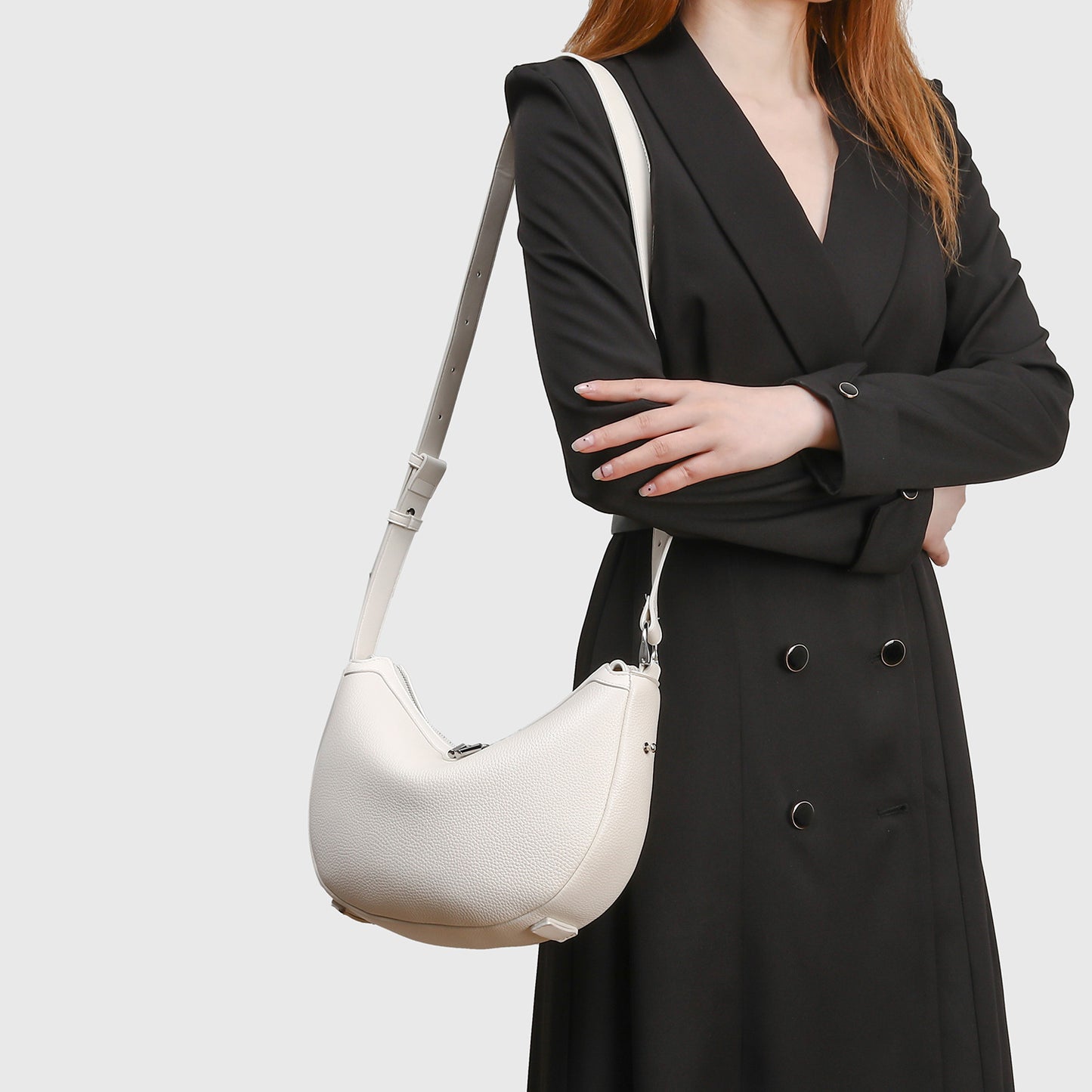 Women's Fashion Underarm Contrast Color Crescent Retro Easy Matching High Bags