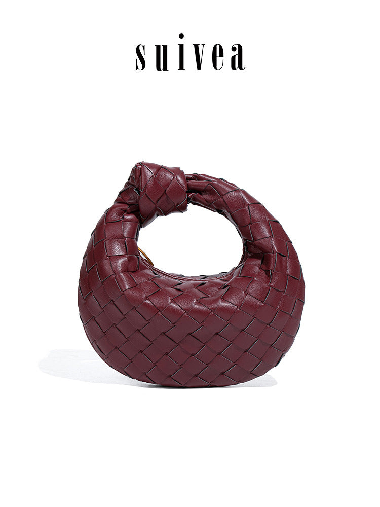Fashion Woven Croissant Mini Knotted Versatile Exquisite Hand Carrying Dumpling Women's Handbag