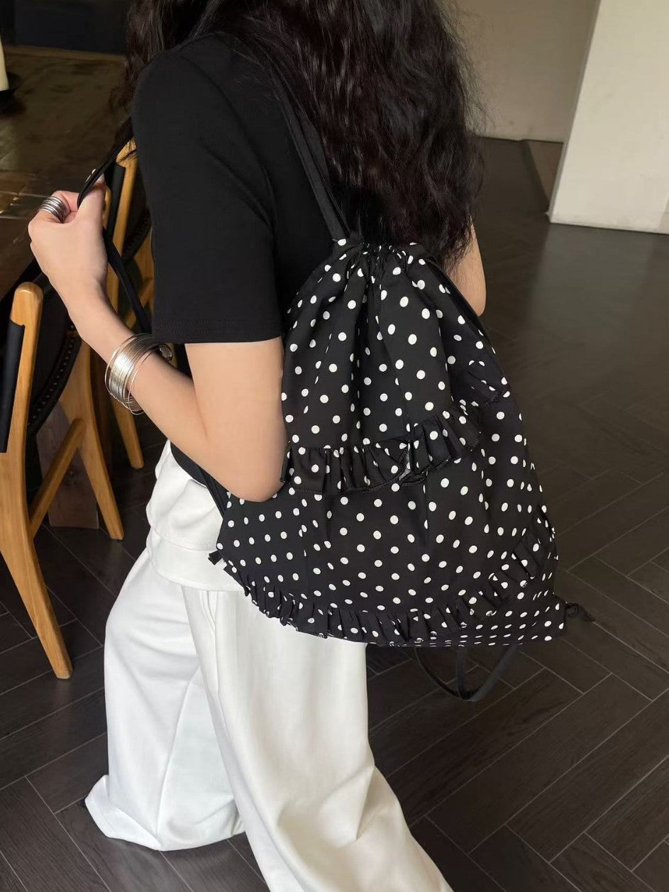Irregular Lace Polka Dot Female Niche Design Fresh Backpacks
