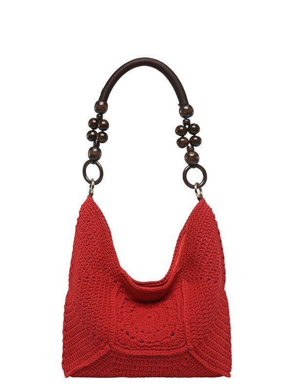 Women's Korean Style Hand-woven Crocheted Cotton Thread Underarm Lazy Bags