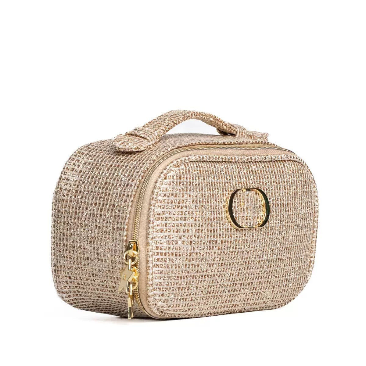 Christmas Gold Silk Clutch Suit Double Makeup Bag