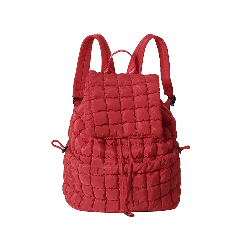 Women's Fashion Commuter Large Capacity Fluffy Plaid Backpacks