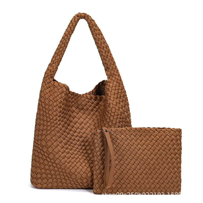 Women's Nylon Woven Large Capacity High-grade Portable Tote Bag
